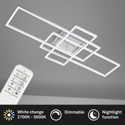 Brilo - LED Prigušivi nadgradni luster FRAME LED/51W/230V 2700-5000K mat krom + daljinski upravljač