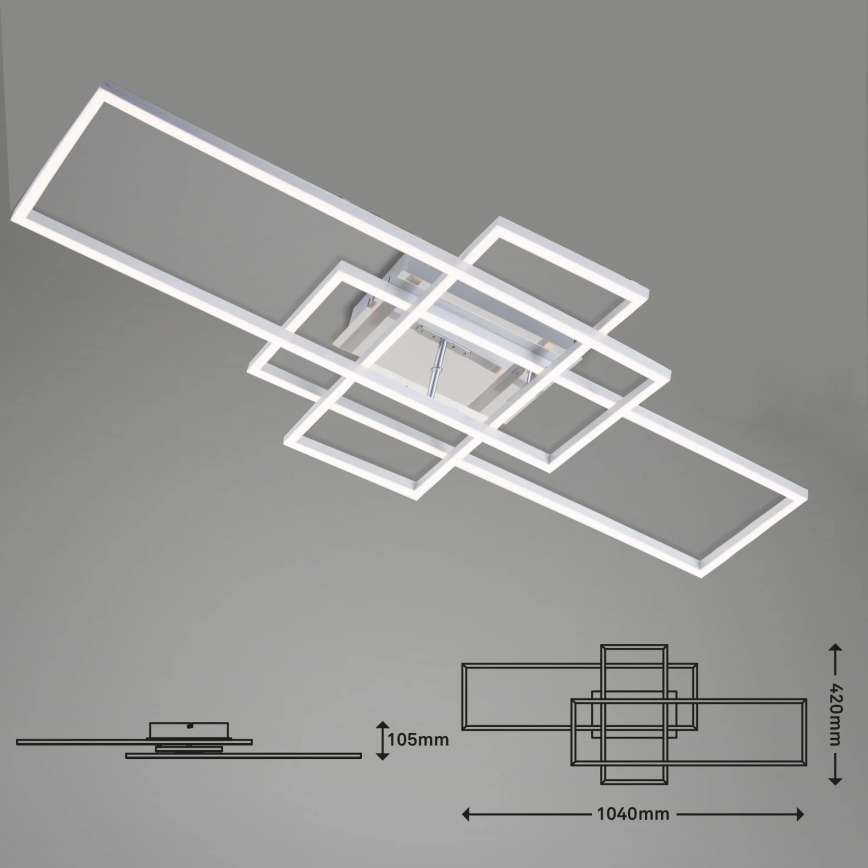 Brilo - LED Prigušivi nadgradni luster FRAME LED/51W/230V 2700-5000K mat krom + daljinski upravljač