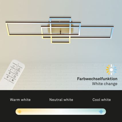 Brilo - LED Prigušivi nadgradni luster FRAME LED/51W/230V 2700-5000K smeđa/zlatna + daljinski upravljač