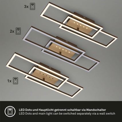 Brilo - LED prigušivo stropno svjetlo LED/30W/230V 3000K smeđa