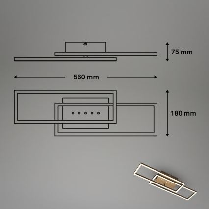 Brilo - LED prigušivo stropno svjetlo LED/30W/230V 3000K smeđa