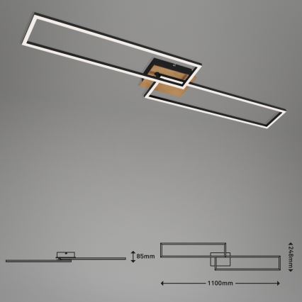 Brilo - LED stropna lampa s prigušivanjem FRAME 2xLED/20W/230V 2700-5000K + daljinski upravljač