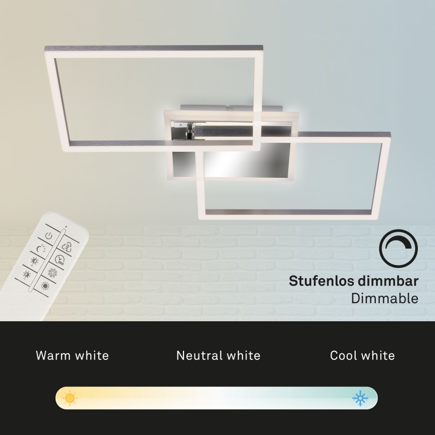 Brilo - LED stropna lampa FRAME s prigušivanjem 2xLED/20W/230V 2700-6500K + daljinski upravljač
