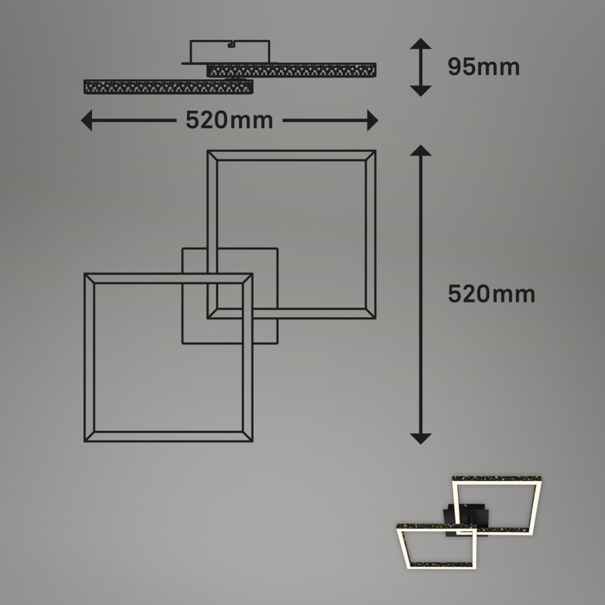 Brilo - LED stropna lampa s prigušivanjem FRAME 2xLED/9W/230V