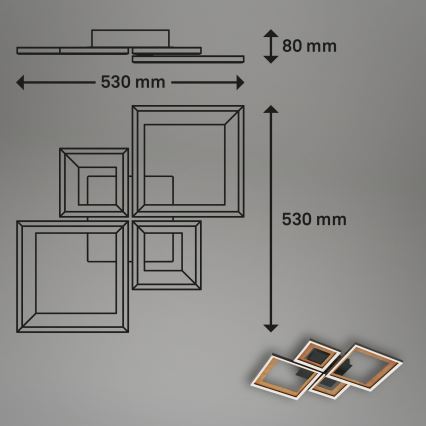 Brilo - LED stropna lampa s prigušivanjem FRAME LED/38W/230V