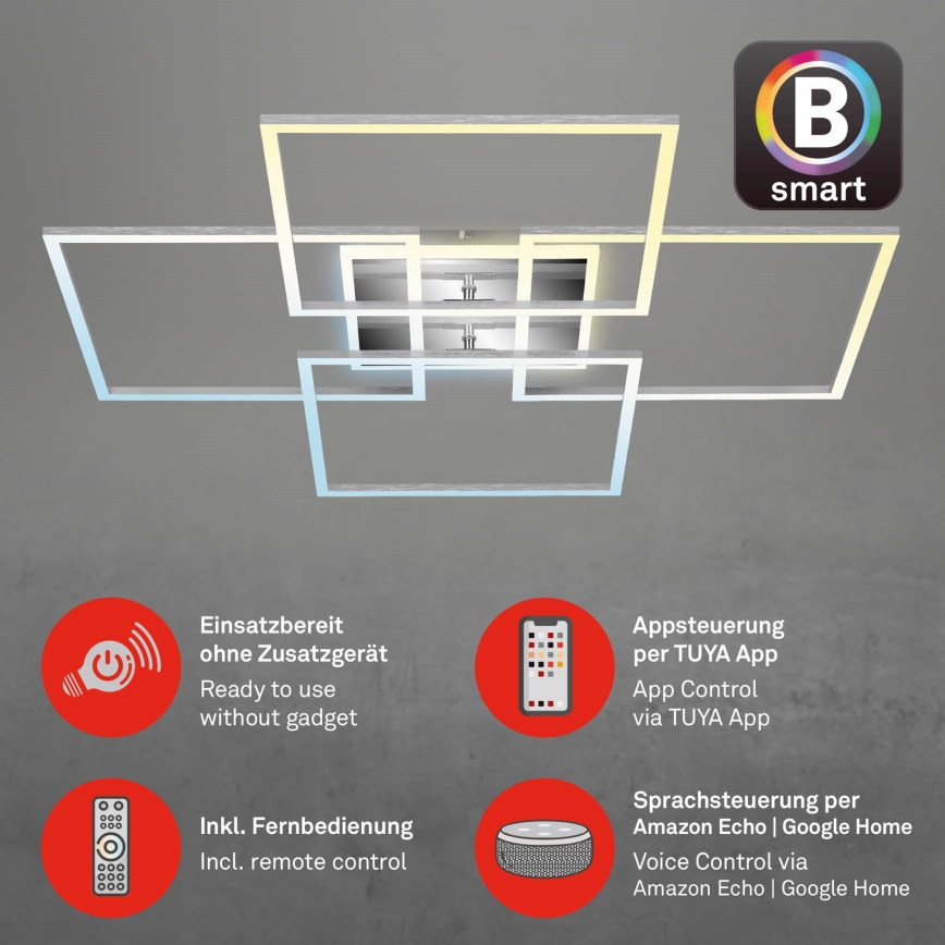 Brilo - LED stropna lampa FRAME LED/50W/230V 2700-6500K Wi-Fi Tuya + daljinski upravljač