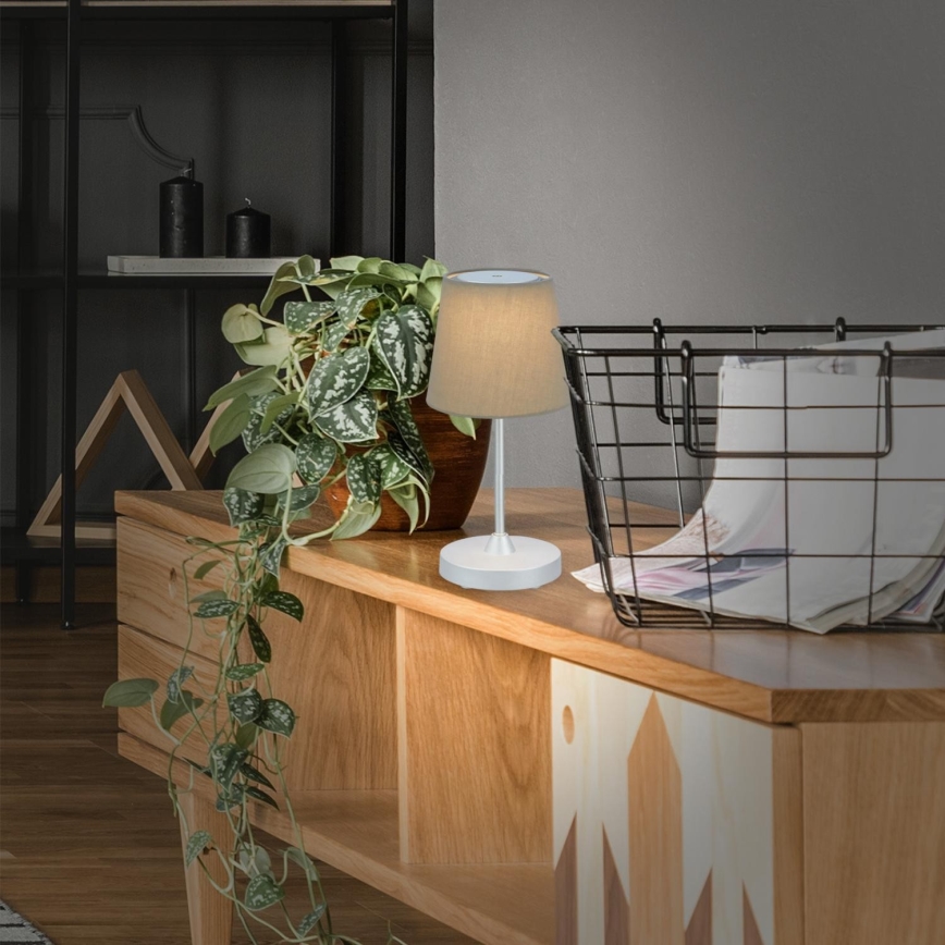 Brilo - LED vanjska stolna lampa s mogućnošću prigušivanja, punjiva LED/3W/5V IP44 srebrna/bež