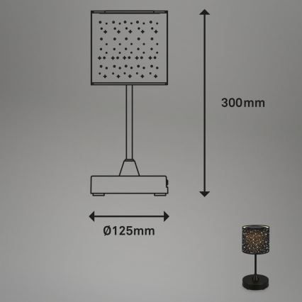 Brilo - LED vanjska stolna lampa s mogućnošću prigušivanja, punjiva LOLE LED/3W/5V 2000mAh IP44 crna