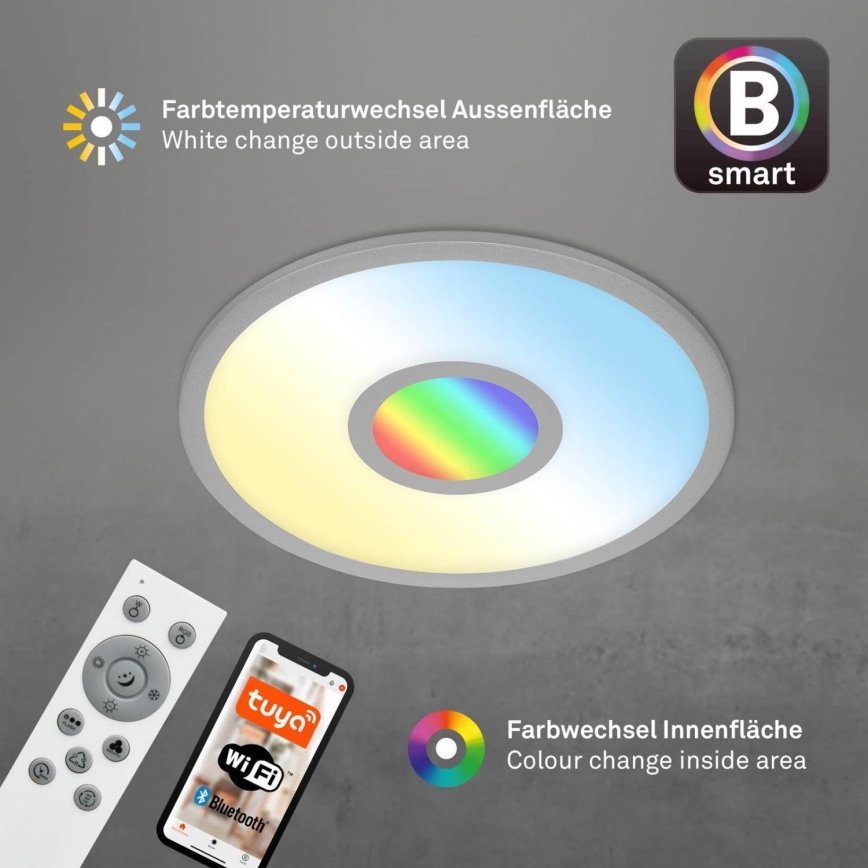 Brilo - LED RGB Prigušiva stropna svjetiljka CENTRO LED/24W/230V 2700-6500K Wi-Fi Tuya + daljinski upravljač