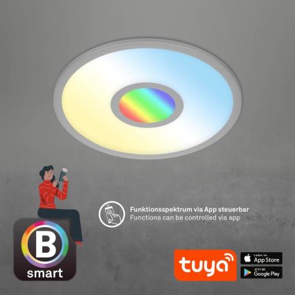 Brilo - LED RGB Prigušiva stropna svjetiljka CENTRO LED/24W/230V 2700-6500K Wi-Fi Tuya + daljinski upravljač