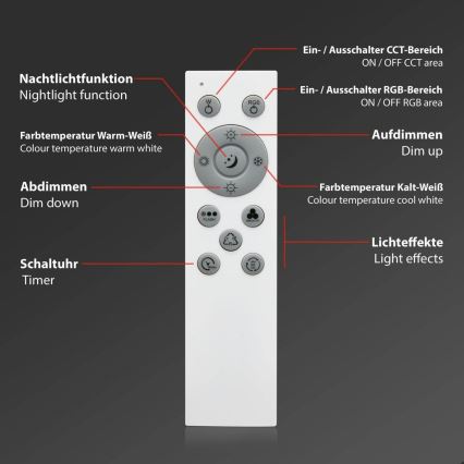 Brilo - LED RGB Prigušiva stropna svjetiljka CENTRO LED/24W/230V 2700-6500K Wi-Fi Tuya + daljinski upravljač