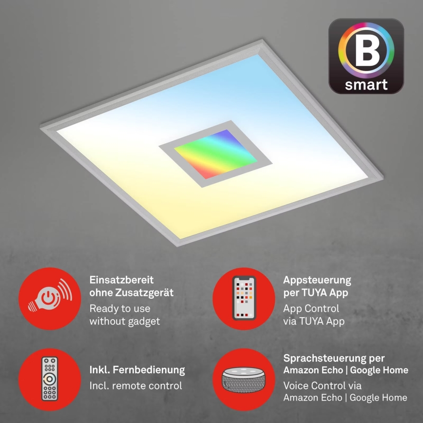 Brilo - LED RGB Prigušiva stropna svjetiljka CENTRO LED/24W/230V 2700-6500K Wi-Fi Tuya + daljinski upravljač