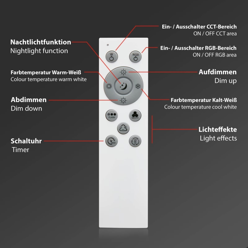 Brilo - LED RGB Prigušiva stropna svjetiljka CENTRO LED/24W/230V 2700-6500K Wi-Fi Tuya + daljinski upravljač