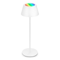 Brilo - LED RGB s prigušivanjem, punjiva, na dodir, vanjska stolna lampa KIKI LED/2,6W/5V IP44 2600 mAh bijela