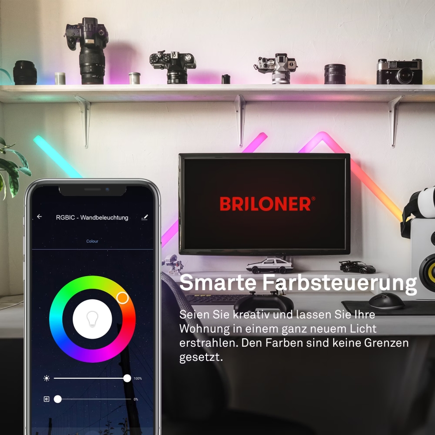 Brilo - LED RGBIC Prigušiva svjetlosna lajsna Smart LED/24W/230V Wi-Fi Tuya