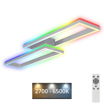 Brilo - LED RGBW Dimmabilni plafonski luster FRAME 2xLED/21W/230V 2700-6500K + daljinski upravljač