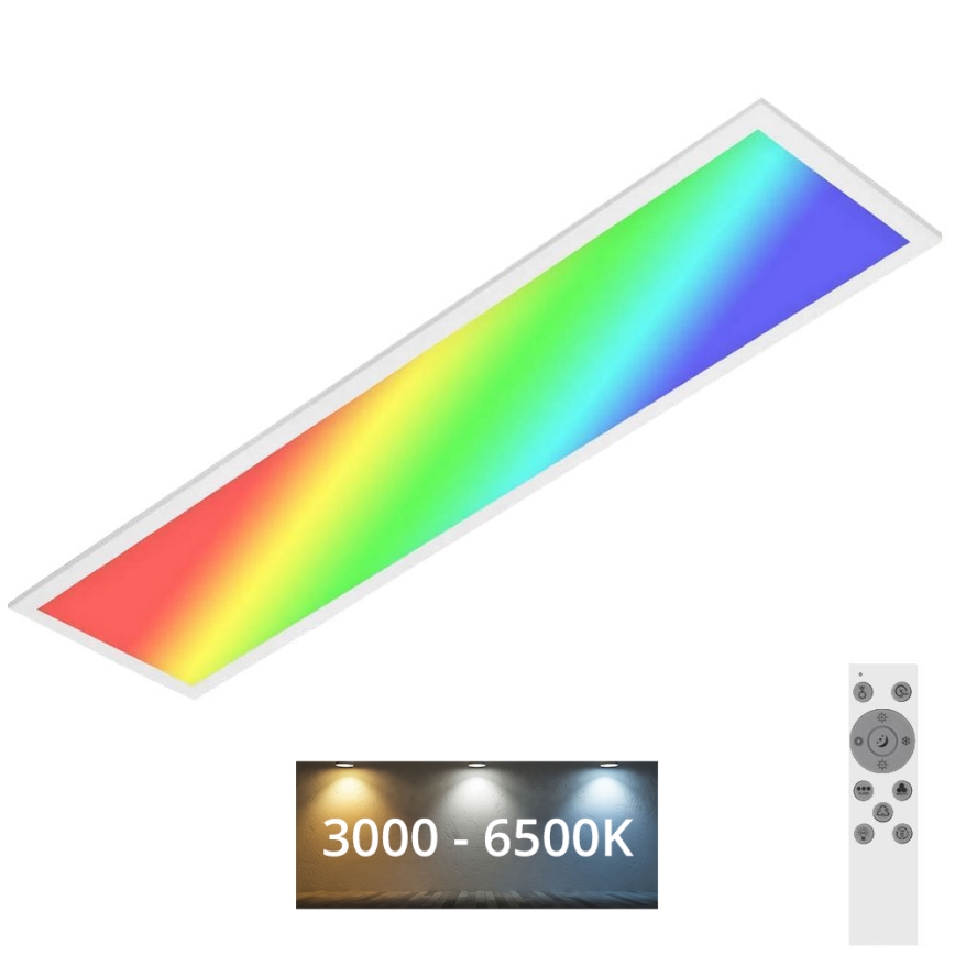 Brilo - LED RGBW Prigušiva stropna svjetiljka SLIM LED/24W/230V 3000-6500K 100x25 cm + daljinski upravljač