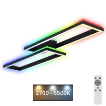Brilo - LED RGBW Prigušivi nadgradni luster FRAME 2xLED/21W/230V 2700-6500K + daljinski upravljač