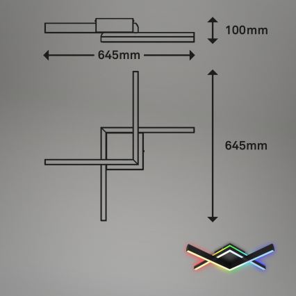 Brilo - LED RGBW Prigušivi nadgradni luster FRAME 2xLED/9W/230V 2700-6500K + daljinski upravljač