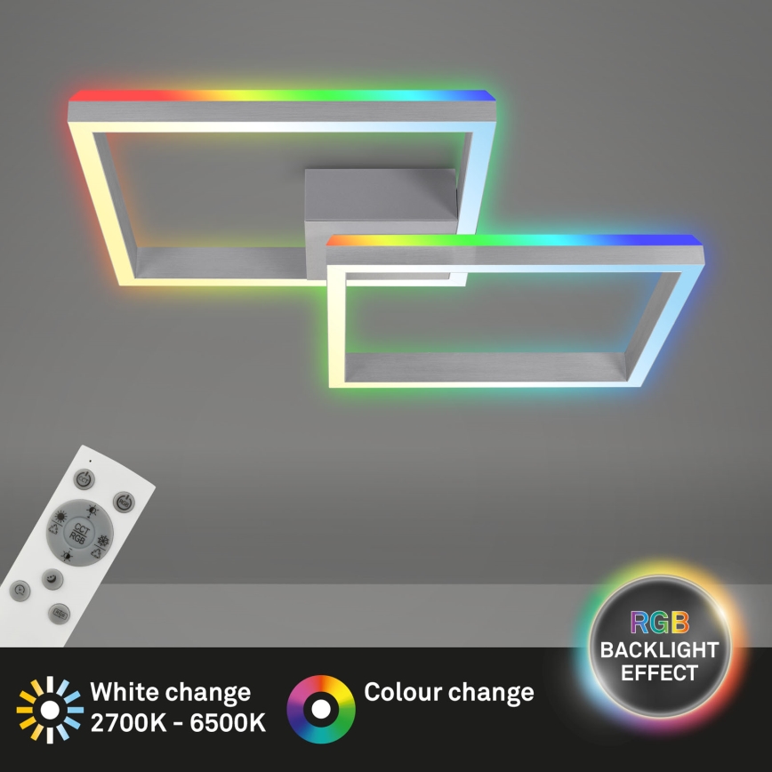 Brilo - LED RGBW stropna lampa FRAME s prigušivanjem 2xLED/17W/230V 2700-6500K + daljinski upravljač