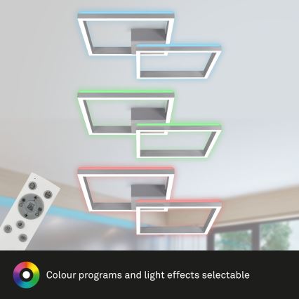 Brilo - LED RGBW stropna lampa FRAME s prigušivanjem 2xLED/17W/230V 2700-6500K + daljinski upravljač