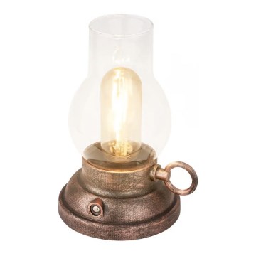 Brilo - LED s mogućnošću prigušivanja vanjska punjiva stolna lampa KANEA LED/1,5W/5V IP44 1200 mAh brončana