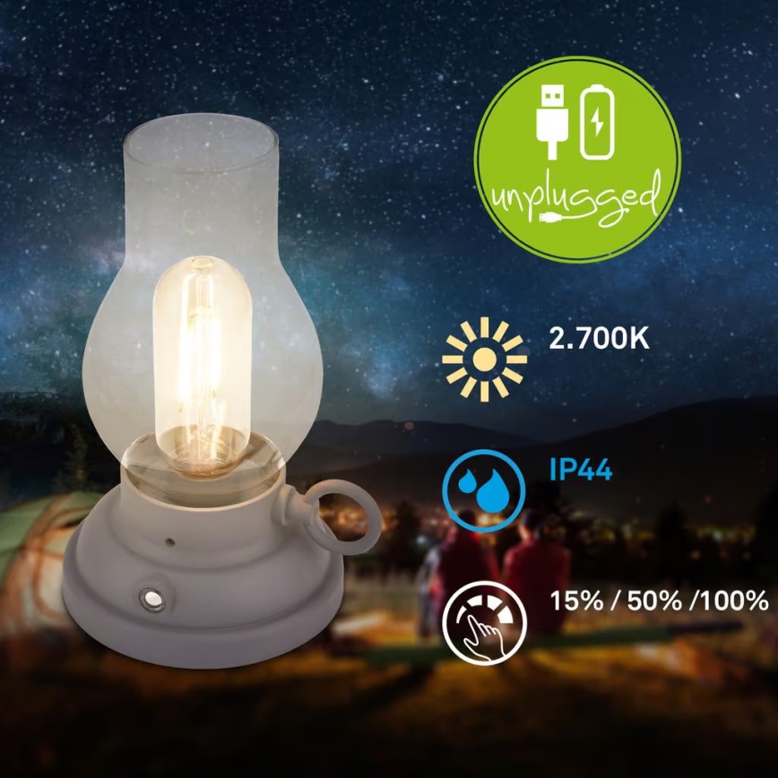 Brilo - LED s možností prigušivanja vanjska punjiva stolna lampa KANEA LED/1,5W/5V IP44 1200 mAh antracit