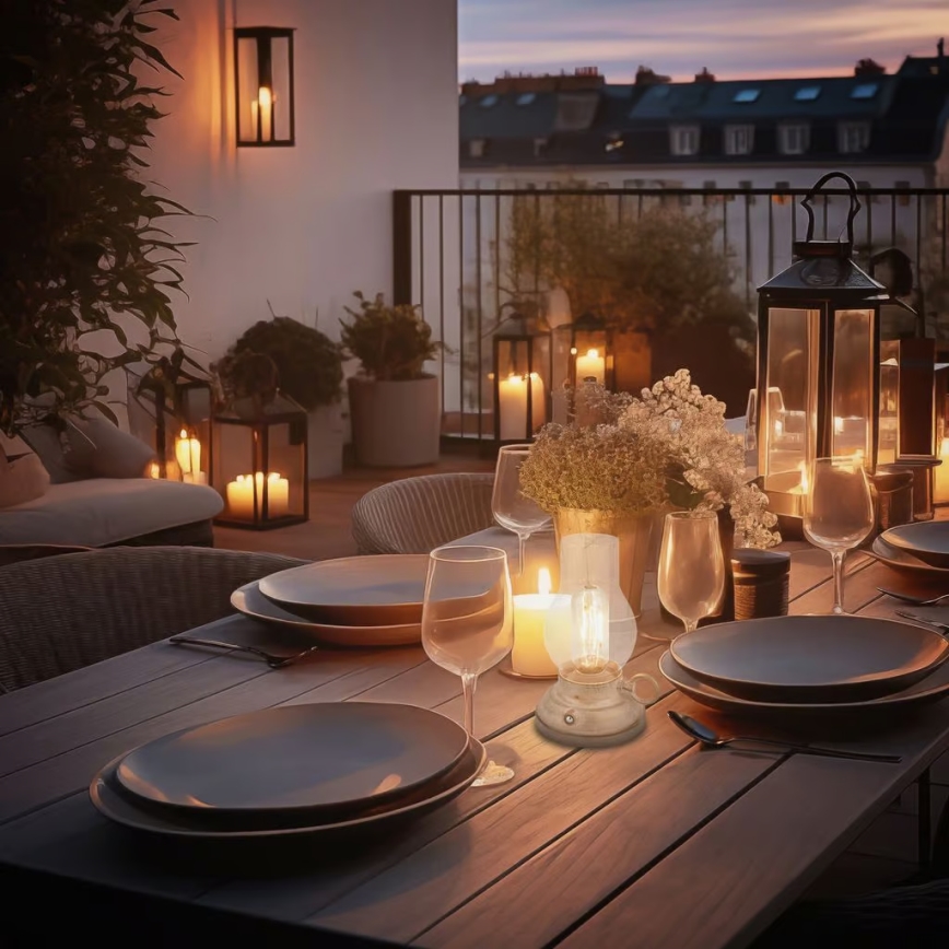 Brilo - LED stolna lampa KANEA, vanjska i punjiva, s mogućnošću prigušivanja, LED/1,5W/5V IP44 1200 mAh, bež