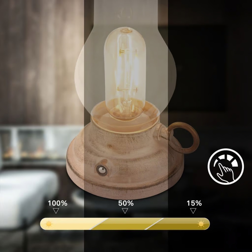 Brilo - LED stolna lampa KANEA, vanjska i punjiva, s mogućnošću prigušivanja, LED/1,5W/5V IP44 1200 mAh, bež