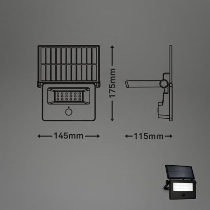 Brilo - LED solarni reflektor s senzorom LED/5W/5,5V IP54 1200 mAh