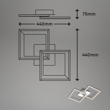 Brilo - LED stropna lampa s prigušivanjem FRAME 2xLED/11W/230V