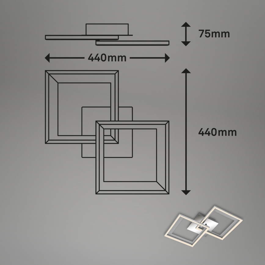 Brilo - LED stropna lampa s prigušivanjem FRAME 2xLED/11W/230V