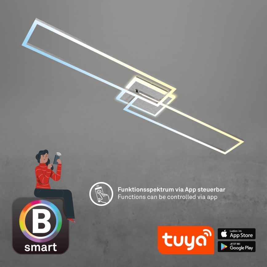 Brilo - LED stropna lampa s prigušivanjem FRAME 2xLED/20W/230V 2700-6500K Wi-Fi Tuya + daljinski upravljač