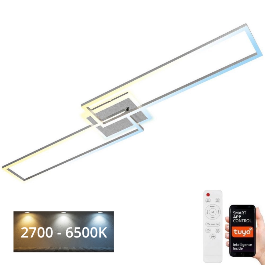 Brilo - LED stropna lampa s prigušivanjem FRAME 2xLED/20W/230V 2700-6500K Wi-Fi Tuya + daljinski upravljač