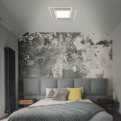 Brilo - LED stropno svjetlo 2xLED/16W/230V + LED/19W 51,5x51,5 cm 3000K matirani krom