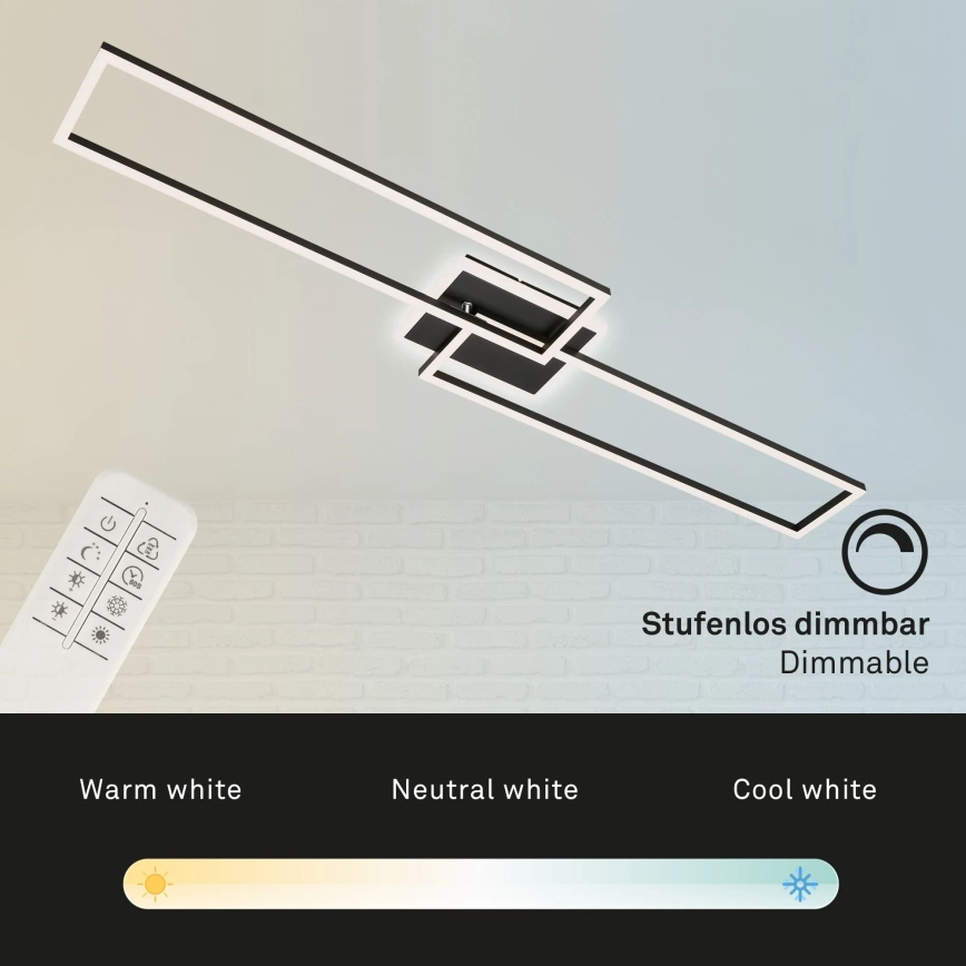 Brilo - LED stropna lampa s prigušivanjem FRAME 2xLED/20W/230V 2700-6500K + daljinski upravljač
