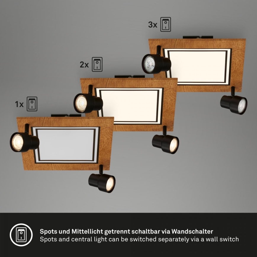 Brilo - LED Stropna svjetiljka LED/12W/230V + 2xGU10/9W 3000K