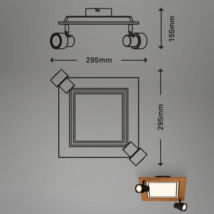 Brilo - LED Stropna svjetiljka LED/12W/230V + 2xGU10/9W 3000K