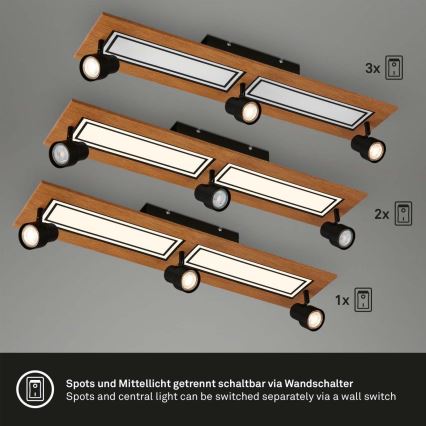 Brilo - LED Stropna svjetiljka LED/24W/230V + 3xGU10/9W 3000K