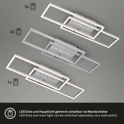 Brilo - LED stropna svjetiljka s mogućnošću prigušivanja LED/30W/230V 3000K matni krom