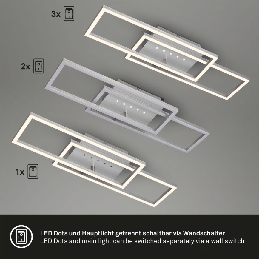 Brilo - LED stropna svjetiljka s mogućnošću prigušivanja LED/30W/230V 3000K matni krom