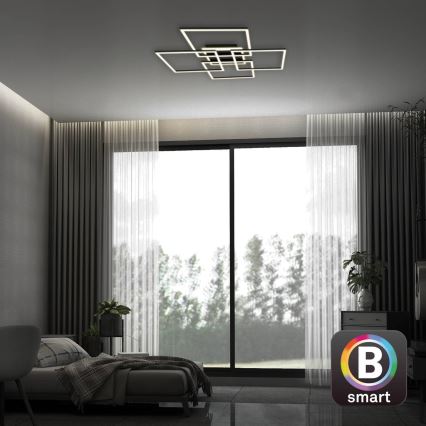 Brilo - LED stropna svjetiljka s mogućnošću prigušivanja FRAME LED/50W/230V 2700-6500K 72,4x72,4cm crna Wi-Fi Tuya + daljinski upravljač