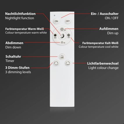 Brilo - LED stropna svjetiljka s mogućnošću prigušivanja FRAME LED/50W/230V 2700-6500K 72,4x72,4cm crna Wi-Fi Tuya + daljinski upravljač