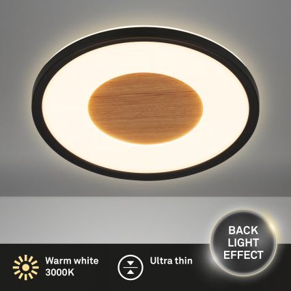 Brilo - LED stropna svjetiljka SUFIT WOOD LED/18W/230V 3000K Ø 29 cm