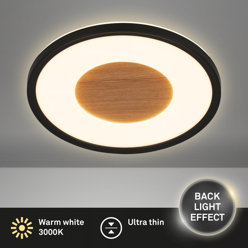 Brilo - LED stropna svjetiljka SUFIT WOOD LED/18W/230V 3000K Ø 29 cm