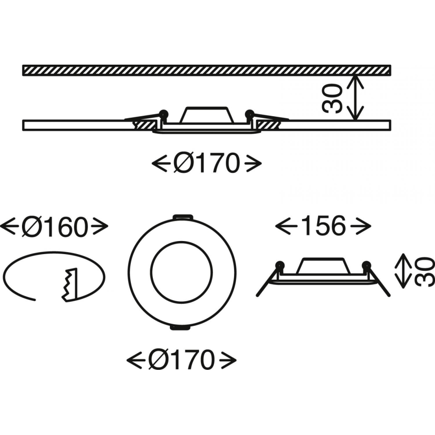 Brilo - LED prigušivo za kupaonski spušteni strop FLAT LED/12W/230V IP44