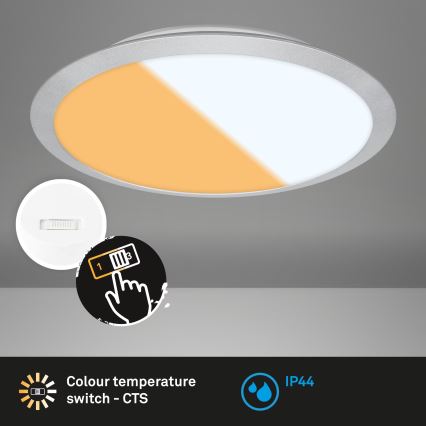 Brilo - LED stropno svjetlo za kupaonicu CTS LED/21W/230V 3000/4000K IP44 Ø 37 cm matni krom