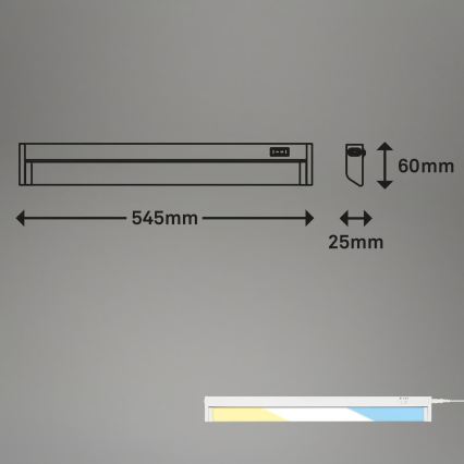 Brilo - LED svjetlo ispod ormarića LED/6W/230V 2700/4000/6500K 54,5 cm bijela