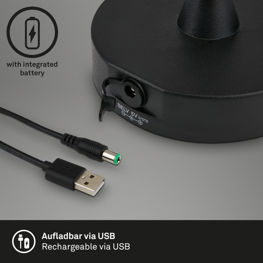 Brilo - LED Vanjska prigušiva punjiva lampa LED/3W/5V IP44 2000 mAh