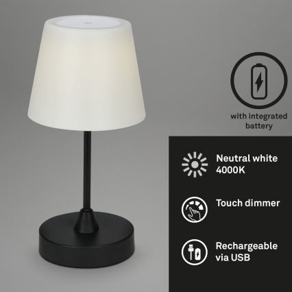 Brilo - LED vanjska punjiva lampa s prigušivanjem LED/3W/5V IP44 2000 mAh